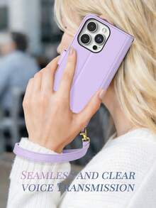 1件淺紫色高級PU多功能時尚錢包手機殼，Apple 17 Pro Max手機殼附可拆卸手機掛繩，新款Apple 17手機殼蓋附3D刺繡，全包防摔保護殼兼容Apple 16手機殼，磁吸翻蓋手機殼兼容Apple 17手機殼，精美卡槽手機殼適用於Galaxy S26 Ultra/S25 Ultra/S24 Ultra/S23 Ultra，適合作為禮物的手機殼，實用的Honor手機殼配件 - 紫色 - 查看 4