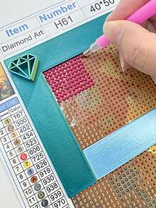Diamond Painting Alignment Tool: Right Angle Ruler - Specially Designed To Assist In Aligning Diamonds With The Canvas, Making The Diamond Painting Process Easier, Diamond Painting Edge Straight Ruler Tool, Conveniently Making The Edge Diamonds Neat, Diamond Painting Kit Tool - A - View 2