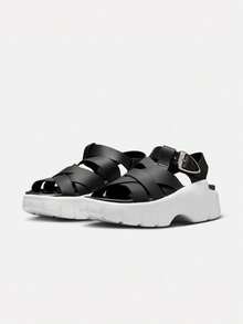 Women's WMNS JORDAN WILLOW SANDAL Sandals IB8841-001 - Black and White - View 6