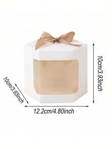 10/5 Pcs Hexagonal Window Kraft Gift Boxes Baking Packaging Boxes, Mini Cupcake Containers Ideal For Surprise Small Gifts, Weddings, Birthdays And Gender Reveal Parties Perfect For Party Favor Packaging And Decorative Use - View 9