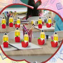 1/3/5/10pcs Red Apple Shaped Pencil Gift Boxes With Pencil Cards - Gift Boxes, Empty Party Favor Boxes Suitable For Back-To-School, Teacher Gifts, Candy & Treats, Party Decorations, Favors, Showers, Weddings, Graduation - Multicolor - View 8