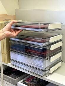 Stackable Transparent Document Storage Box-Highly Transparent, Large-Capacity, And Space-Saving-Suitable For Use In Offices, Homes, Or Schools.Holiday Holiday Cyber Monday Everyday Essentials, Household Items Storage Supplies - Multicolor - View 3