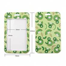 1pc ABS Fruit Summer Lanyard Card Holder, Anti-Loss Student Bus Card/ID Badge Protective Case, Reinforced Braided Lanyard, Lightweight Portable Space-Saving, Suitable For Student Commute, Workplace Office, Daily Travel - Rectangle - View 3