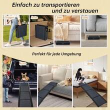 Foldable Dog Ramp For Cars, Portable Dog Ramp For Large Dogs With Non-Slip Surface, Suitable For SUVs And Trucks, Load Capacity Up To 110 Kg - 180cm - 查看 5