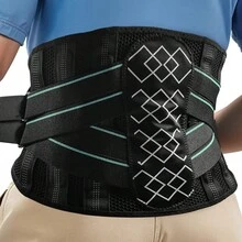 1pc Back Brace For Women Men, 7 Stays Support Brace, Adjustable Design Lumbar Support Belt - Black - View 1