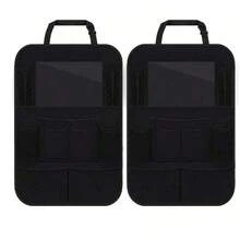 2pcs Car Back Seat Organizer With 10-Inch Tablet Holder, 9 Storage Pockets, Waterproof Kick Mat Seat Back Protector, Suitable For Kids And Toddlers, Multi-Pocket Car Travel Storage Accessory - Multicolor - View 6