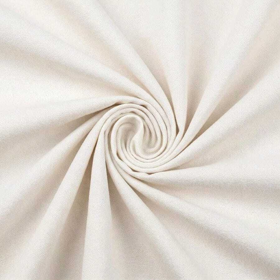 White Cotton Poplin Fabric By Yard, 110GSM Lightweight Solid Color Woven Material, 58" Wide 3 Yard Pre-Cut Dresses, Shirts, Curtains, Tablecloths Sewing Projects - C - View 1