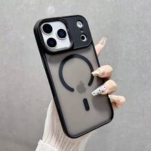 Free Shipping On 1 Item, Matte Dual-Layer Magnetic Charging  Handyhülle, 2mm Thick TPU+PC Material, 1300 Magnetic Force, Shockproof And Scratch-Resistant, Simple Solid Color, Compatible With MagSafe Magnetic Charging Interface For IPhone 12/Pro/Pro Max/13/Pro/Pro Max/14/Pro/Pro Max/15/Pro/Pro Max/16/Plus/Pro/Pro Max/17/Air/Pro/Pro Max - 藍色 - 查看 3