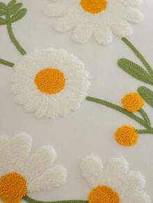 1件裝現代田園鄉村風刺繡粉色鬱金香花卉裝飾抱枕套，柔軟可機洗，適用於沙發、臥室、客廳居家裝飾 - 白色小雛菊 - 查看 8