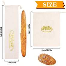 1pc Linen Bread Bag, Suitable For Homemade Bread And Sourdough Bread, Reusable, Ideal For Home Bakers, Picnics, Work Or Gifts - Multicolor - View 3
