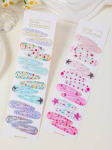 20pcs Girls Colorful Water Drop Oil Random Style Simple Cute Princess BB Hair Clips Bangs Hair Clips Hair Accessories For Daily Use - Multicolor - View 10