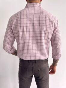 Men's Casual Versatile Commuter Plaid Long Sleeve Shirt, Suitable For Daily Wear, Holiday Gift, - Multicolor - View 2