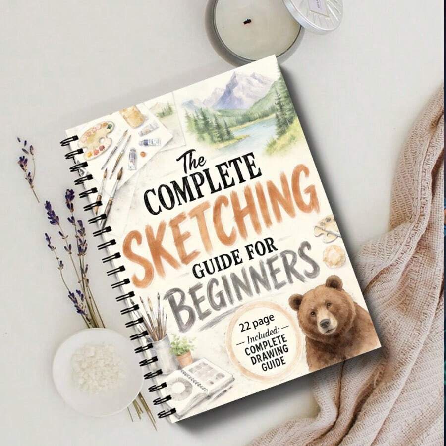 Comprehensive Sketching Guide For Beginners - 22-Page Complete Drawing Guide, Suitable For Beginners, Beautiful Illustrations And Instructions, Multiple Options Available (Pencils Not Included) - Single Piece - View 1
