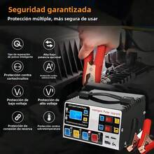 Cargador de Batería Inteligente Rápido 12V y 24V con Reparación por Pulsos, Pantalla LCD y Carga Automática para Auto, Moto, Camioneta - 12V/24V - Ver 2