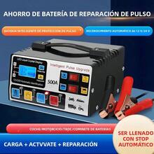 Cargador de Batería Inteligente Rápido 12V y 24V con Reparación por Pulsos, Pantalla LCD y Carga Automática para Auto, Moto, Camioneta - 12V/24V - Ver 8