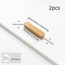 2 buah Tarikan Kabinet Kayu Solid Bentuk Batang Panjang dengan Desain Tepi Bulat, Gagang Laci untuk Dapur, Kamar Tidur, Kamar Anak, Aksesoris Perangkat Keras Furnitur - pohon beech - View 16