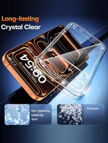 1 Pack - Transparent Phone Case Compatible With IPhone 17 Pro Max/17 Pro/17 Air/17/16 Pro Max/15/14/13/12/11 - Transparent Shockproof Protective Phone Case, Comprehensive Camera Protection, Lightweight Translucent Smooth Phone Case - Clear - View 2