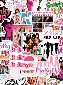 50張 K-Pop KATSEYE PINKY UP 貼紙，Katseye 禮品周邊海報裝飾，乙烯基防水，適用於筆記本電腦、手機、汽車、滑板、水瓶、剪貼簿、計畫本 - E - 查看 10