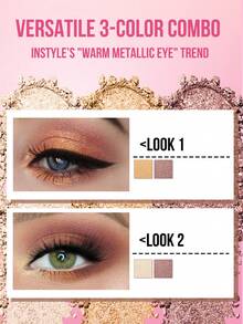 Misslyn 1件 EYE Want It 3色眼影套組，附鏡子與刷具，霧面亮片閃粉高顯色，質地柔軟易暈染，Y2K派對海灘旅行妝容，新年禮物，情人節禮物 - 34 SUNSET VIBES - 查看 5