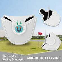 Smiling Face Half-Round Putter Headcover, PU Material, Premium Embroidery, Fits Most Brands, Golf Putter Cover, Perfect Gift For Grandfather, Father And Son - Multicolor - View 5