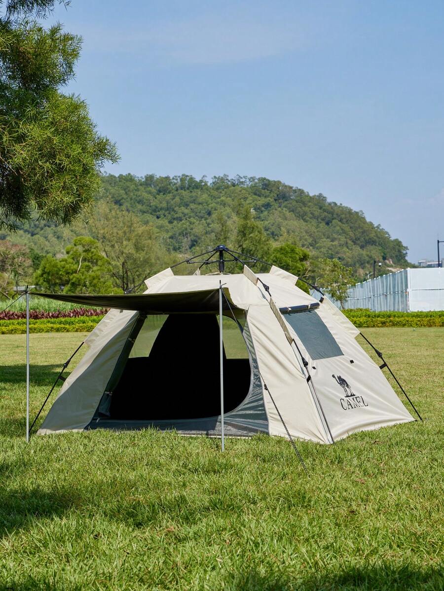 CAMEL CROWN Outdoor Tent, Folding Portable Tent Outdoor Camping Camping Overnight Rainproof Shade Sunscreen Dew Tent - Oatmeal - View 1