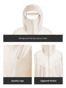 CAMEL CROWN Chaqueta ligera y transpirable de protección solar para mujer para exteriores en primavera, con protección UV - Adoquín blanco - Ver 10