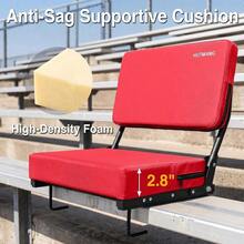 Swivel Backrest Stadium High-Density Cushion Bleacher Chair Adjustable Backrest, Lean-Back Design, Supportive Back, 6.3lbs Foldable, Dual Carry Modes, 330lbs Capacity - Red - View 6
