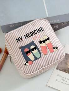 Bolsa de viaje portátil a rayas para pastillas, bolsa de almacenamiento de pastillas de viaje, bolsa de medicina para camping, bolsa de medicina pequeña de tela multifuncional, bolsa de cosméticos simple, bolsa de medicina para exteriores y hogar, bolsa de aseo, adecuada para medicina, cosméticos, lápiz labial y artículos pequeños diarios, regalo de cumpleaños único, regalo de vacaciones, regalo de fiesta, regalo de vacaciones, regalo de vuelta a la escuela, regalo para el maestro - Multicolor - Ver 15