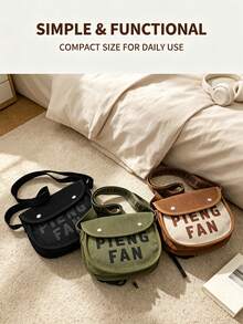 PIENG FAN Vintage Canvas Crossbody Bag, Men's Shoulder Bag, Adjustable Strap, Multi-Pocket Large Capacity Commuter Bag, Lightweight Messenger Sling - Multicolor - View 2