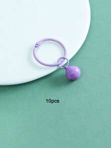 10/20 piezas anillos de llavero de campana de aleación de zinc esmaltada de colores, estilo Ins, anillos de llavero divididos, accesorios para hacer colgantes de manualidades con cuentas Perler, dijes para bolsos - Llavero con forma de campana pintada - Ver 20