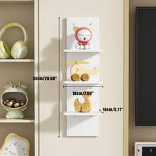1/2 Piece Set Of 5-Layer Wall Frame Unit - Narrow Smooth Laminated Veneer - Vertical Column Wall Decoration Installation Floating Storage Home Decoration Organizer High Tower Bedroom, Living Room Practical Frame, Black And White Optional - Mixed Colors (thickened) - View 14