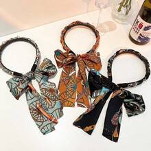 1pc Retro Pattern Long Ribbon Headband, Suitable For Women's Daily Wear, Tidy Messy Hair, Showcase Personal Style, Hair Accessories - Multicolor - View 13