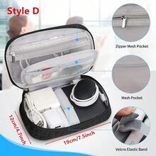 1pc Waterproof Digital Storage Bag, Home Cable Charger Electronic Organizer Bag, Travel Portable Storage Bag, Makeup Bag, Cosmetic Storage Bag, Vacation Organizer Bag, Large Capacity Makeup Storage Box, Suitable For Lipstick, Brushes,Back To School - Black - View 10