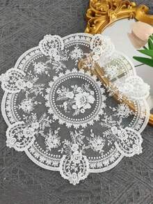 1/10pcs Hollow Vintage Lace Tablecloth With Crochet Floral Pattern - Perfect For Heat Resistance, Air Fryer Dust Cover And Home Decor Bohemian Lace Tablecloth Placemats - Multicolor - View 5