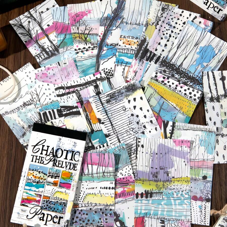 1 Set Of 20 Chaotic Preface Series, Retro Daily Life Handbooks DIY Backing Material Paper, Scrapbook Stickers, Handmade Paper, Magazines, Halloween, Cardboard. - A - View 1