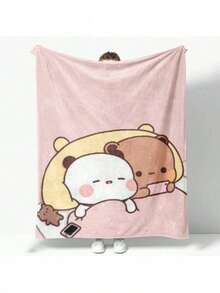 Cartoon Print Bubu Dudu Flannel Throw Blanket Series  Blankets Sofa Decoration Bear And Pa Blankets Cozy Soft - Black - View 9