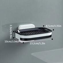 1pc Bathroom Wall Mounted Soap Dish, Double Layer No-Drill Wall Mounted Soap Holder, Self-Draining Soap Rack, Suitable For Soap, Silicone Soap Holder With Drainage Holes, Soap Dish, Soap Rack, Soap Bottle, Cup, Sink Or Countertop Storage Rack, Kitchen Countertop Home Bathroom Decor, Autumn Decor, Back To School Decor - View 14