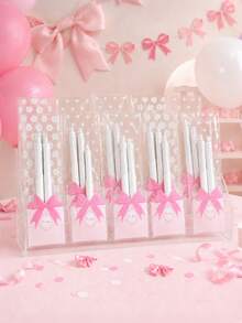100 piezas Bolsas transparentes para dulces con lazo rosa y lunares, Bolsas para dulces de fiesta de cumpleaños con lazo rosa, Suministros para fiesta con lazo rosa, Bolsas para recuerdos de fiesta con lazo rosa, Bolsas con lazo rosa, Bolsas para algodón de azúcar decoradas con lazo rosa, Bolsas para postres de baby shower, Bolsas para empaquetar espino dulce del mercado, Bolsas transparentes para empaquetar alimentos de fiesta de primer cumpleaños, Bolsas para hornear galletas decoradas con lazo rosa, Suministros para fiesta rosa, Rellenos para bolsas de fiesta, Regalos con lazo rosa, Recuerdos de fiesta - Lazo de lunares - Ver 8