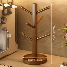 6-Hook Vintage Cup Rack, Mug Display, Kitchen Utensil Storage Rack, Entryway Key & Clothing Shelf, Bathroom Towel Rack - Multicolor - View 8