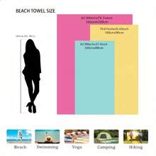 1 Stück Cartoon Rosa Strandtuch für Männer und Frauen, Outdoor-Zubehör, Meerwasser-Badetuch, Fitness-Zubehör, Reise-Zubehör, Sport-Zubehör, Sommer-Bade-Zubehör, Sommer-Karneval-Geschenk, Festival-Essentials, Sommer-Reise-Essentials - Verschiedenfarbig - Übersicht 3