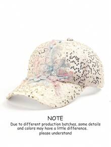 1 Stück Damen Baseballkappe mit Blumenstickerei, atmungsaktiv, elegant und lässig, für Frühling, Sommer und Herbst - Mehrfarbig - Übersicht 7