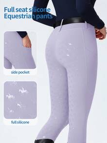 ROYALS MATTINI Women's Equestrian Cycling Pants With Convenient Pockets On Both Sides Fall Sports - Mauve Purple - View 1