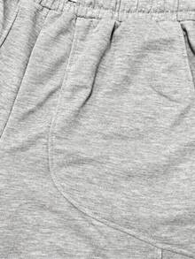 Men's Autumn Solid Color Sports Jogger Pants | Slanted Pockets & Elastic Waistband Drawstring Fashion Stitching | Casual Essential Straight Leg Pants - Light Grey - View 3