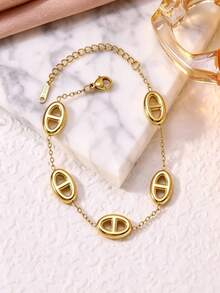Elegant Pig Nose Buckle Thin Chain Bracelet, Suitable For Daily Wear, Commuting And Casual Occasions - Pig Nose Thin Adjustable Bracelet - View 2