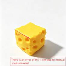1pc Realistic Square Cheese Design With Cute Holes And Vibrant Colors, Made Of High-Quality Slow Rebound Material, Soft And Elastic, Suitable For Squeezing And Stress Relief, Cute Small Desktop Decoration Full Of Fun - 彩色 - 查看 11