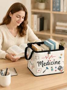 Clothing And Medicine Storage Box With Transparent Storage Bag, Creative TNT Fun Storage Box, Foldable Large Capacity Home Clothes Storage Organizer With Lid, Zipper Storage Box, Quick-Pull Foldable Bag, Blanket Organizer Bag, Bathroom Storage Box, Home Gift, Guest Room Storage, Wardrobe Organizer Box, Home Essential, Moving Must-Have, Dorm Storage, Back To School Gift, Perfect Gift,Bedroom Room Decor,Back To School - Multicolor - View 3