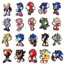 Game Cartoon Hedgehog Hole Shoes Flower Action Figures PVC Decorative Buckle Accessories Gifts - Multicolor - View 6