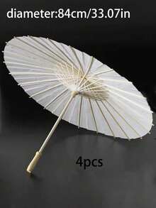 10 Set Of Paper Umbrellas Of Different Sizes, Suitable For Festival And Wedding Decorations And Accessories. Handmade Bridal Umbrella, Party Supplies. - White - View 16