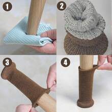 langanhaltend rutschfeste Tischbein-Pads, Tisch- und Stuhlbein-Schutzhüllen, Hockerbein-Überzüge, Tisch- und Stuhlfuß-Pads. Hochfeste gestrickte Massivholz-Hockerbein-Schutzhüllen, rutschfest und kratzfest, geeignet für die meisten runden oder quadratischen Möbelbeine. - Verdickte Filz-Stuhlbeinüberzüge - Übersicht 8