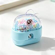 2pcs Cute Dinosaur Liquid Sand Pencil Sharpener, Built-In Colorful Foam Beads For Shaking Stress Relief, Multiple Macaron Color Options. Sharp Blade For Smooth Pencil Sharpening And Less Lead Breakage, Detachable Pencil Shavings Compartment For Easy Cleaning, Compact And Portable, Ideal For Student Daily Stationery And Creative Small Gifts. - Multicolor - View 6